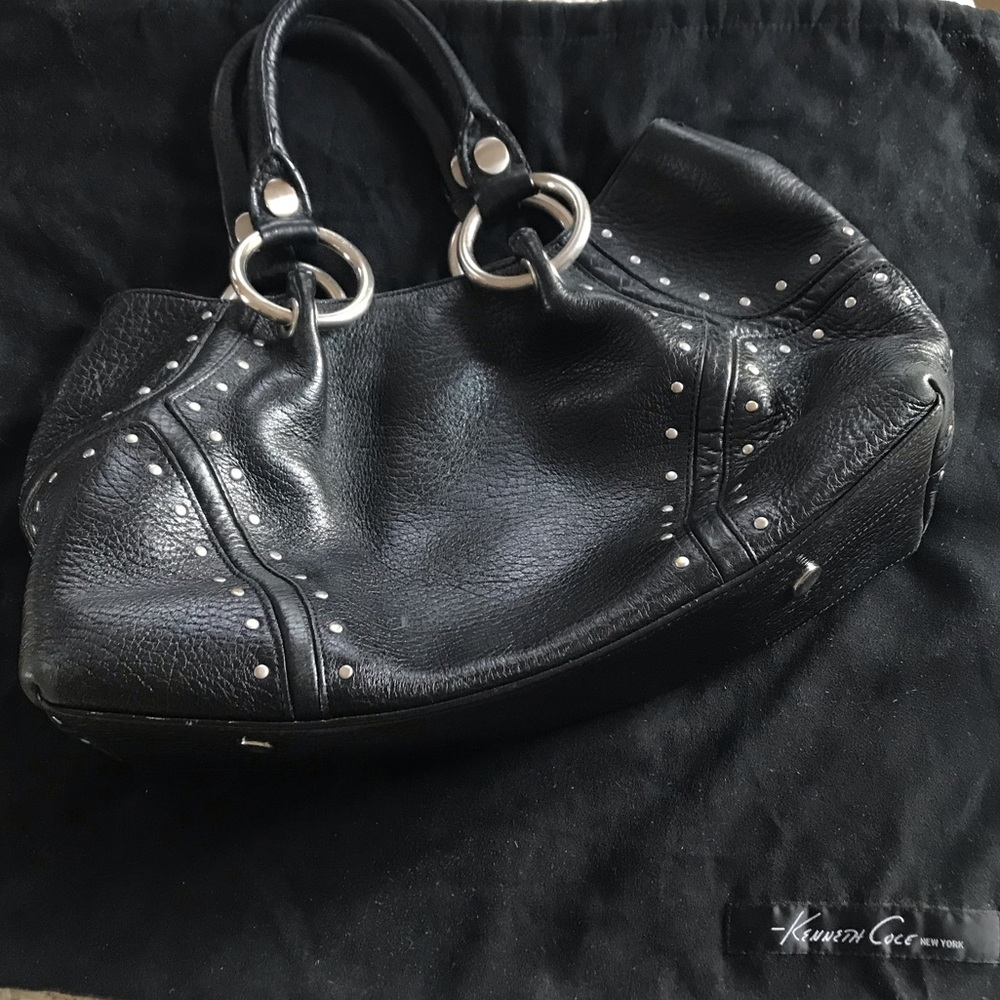 Kenneth Cole Black Leather Satchel